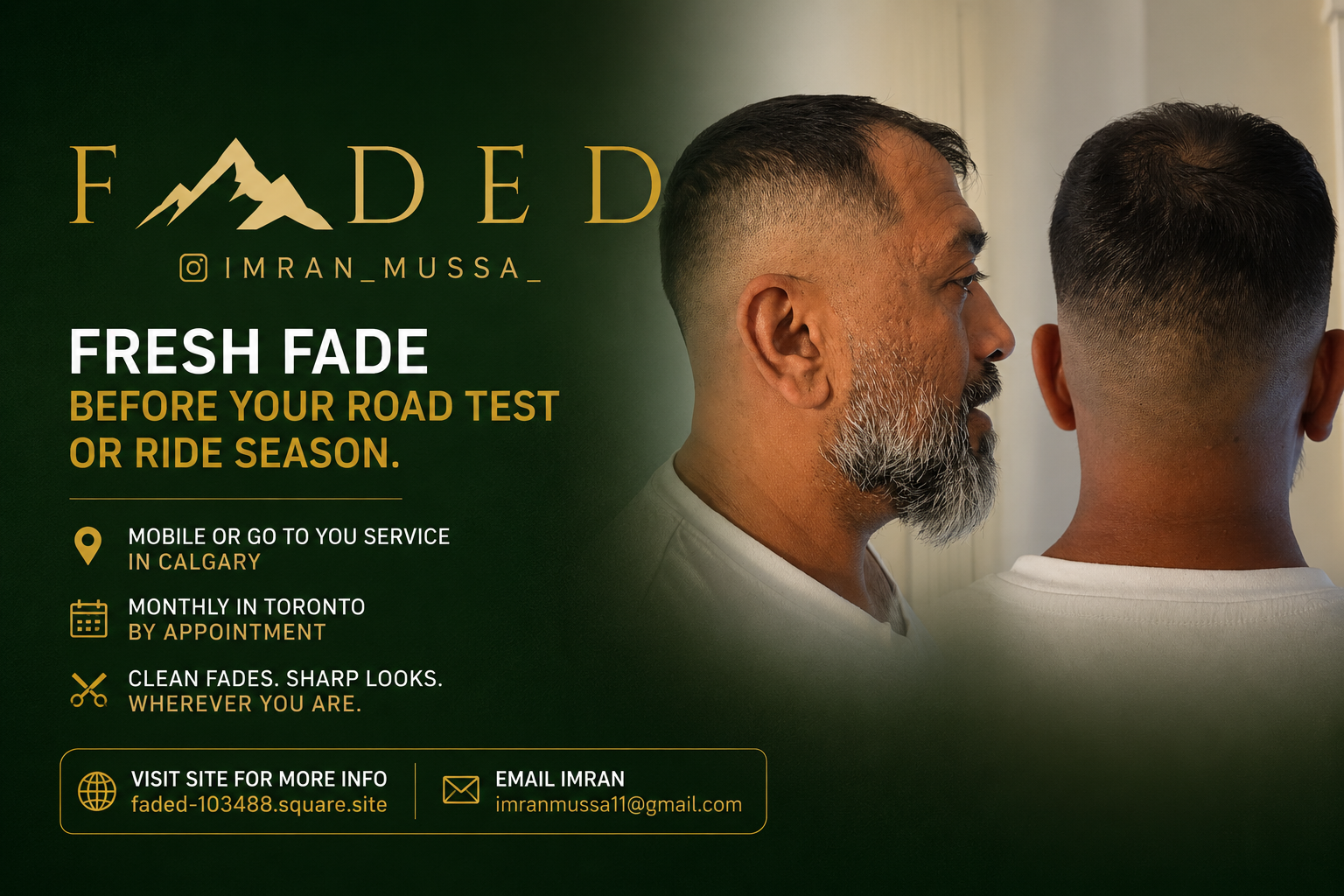 Faded - Fresh fade before your road test or ride season